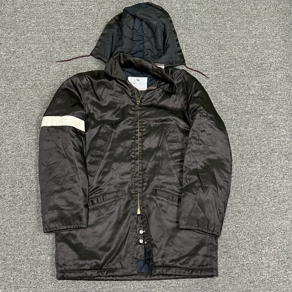Golden Fleece Titan Cloth Parka Mens 42 Black Good Vintage Industrial Hooded
